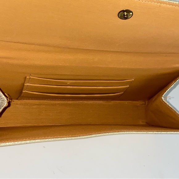 Vintage 1950s Gold Lame Clutch Snap Closure Evening Bag Purse Mid Century Modern - Picture 13 of 15